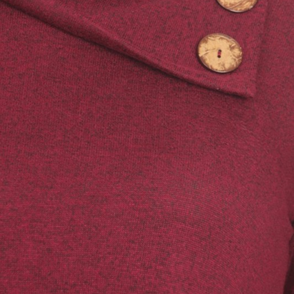 *ONLY 1 LEFT*     SUPER SOFT HEATHER KNIT MIDI DRESS, WINE - Picture 4 of 4